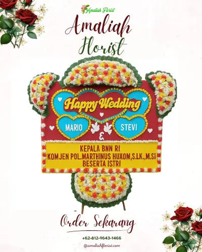 Karangan Papan Bunga Pernikahan siraman